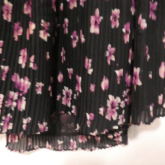 XAI | large | Strapless Fully Lined Sheer Black Floral Dress | Purple Flowers - Picture 14 of 16